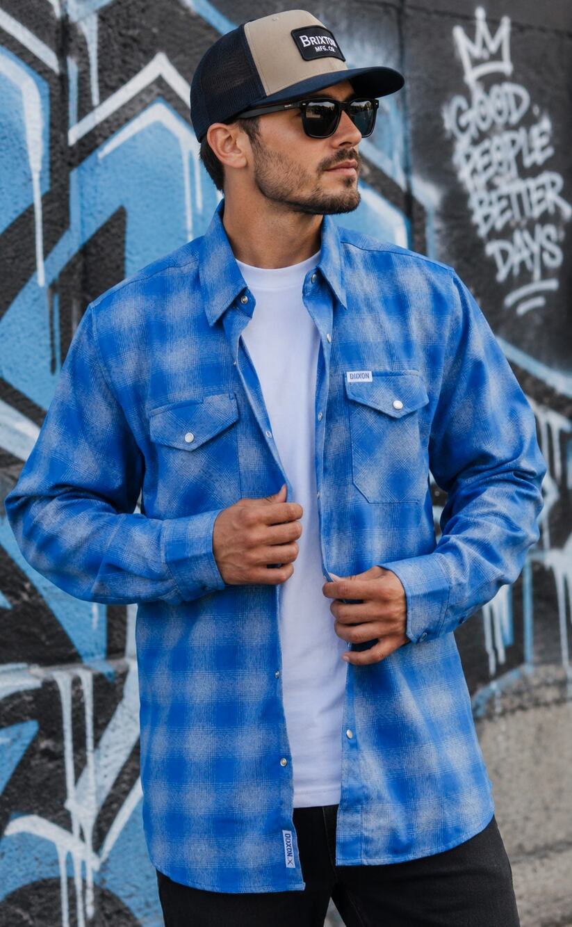 Dixxon Flannel Company Old Faithful Blue Plaid Pearl Snap Shirt Mens Large NWT